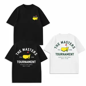 Creative And Versatile, "THE MASTERS" Golf Pattern, Golf Shirt, Men's And Women's T-Shirts, 230G Wash Cotton High-Quality Cotton Printed T-Shirts, Suitable For Street Retro And Outdoor Sports And Leisure, Y2K Style Outfit, Ball Sports T-Shi shirts men