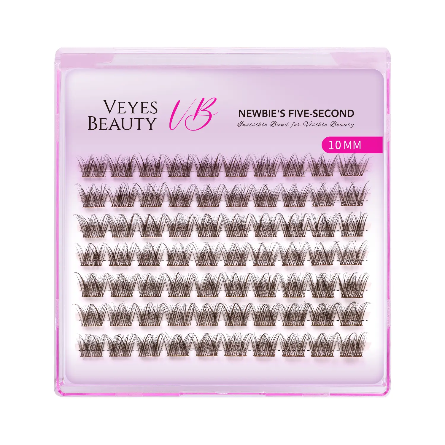 VEYESBEAUTY Wispy Brown Lash Clusters, 14mm Single Length Eyelashes Extensions for Dramatic Lashes, Lightweight Cosmetic for Adults, Doll Eye Effect