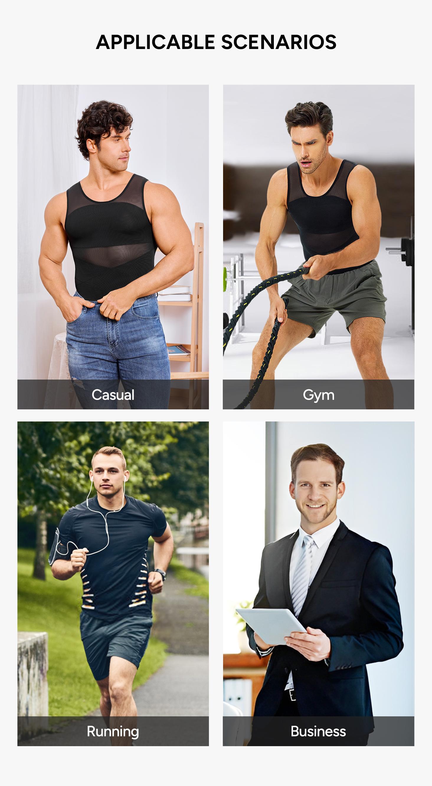 【LIVE】Nebility Men's Summer Thin Shapewear Tanktop - Menswear Mesh Tummy Control  Breathable High Elasticity  Seamless Sports Compression Vest Fitness SpringStatements