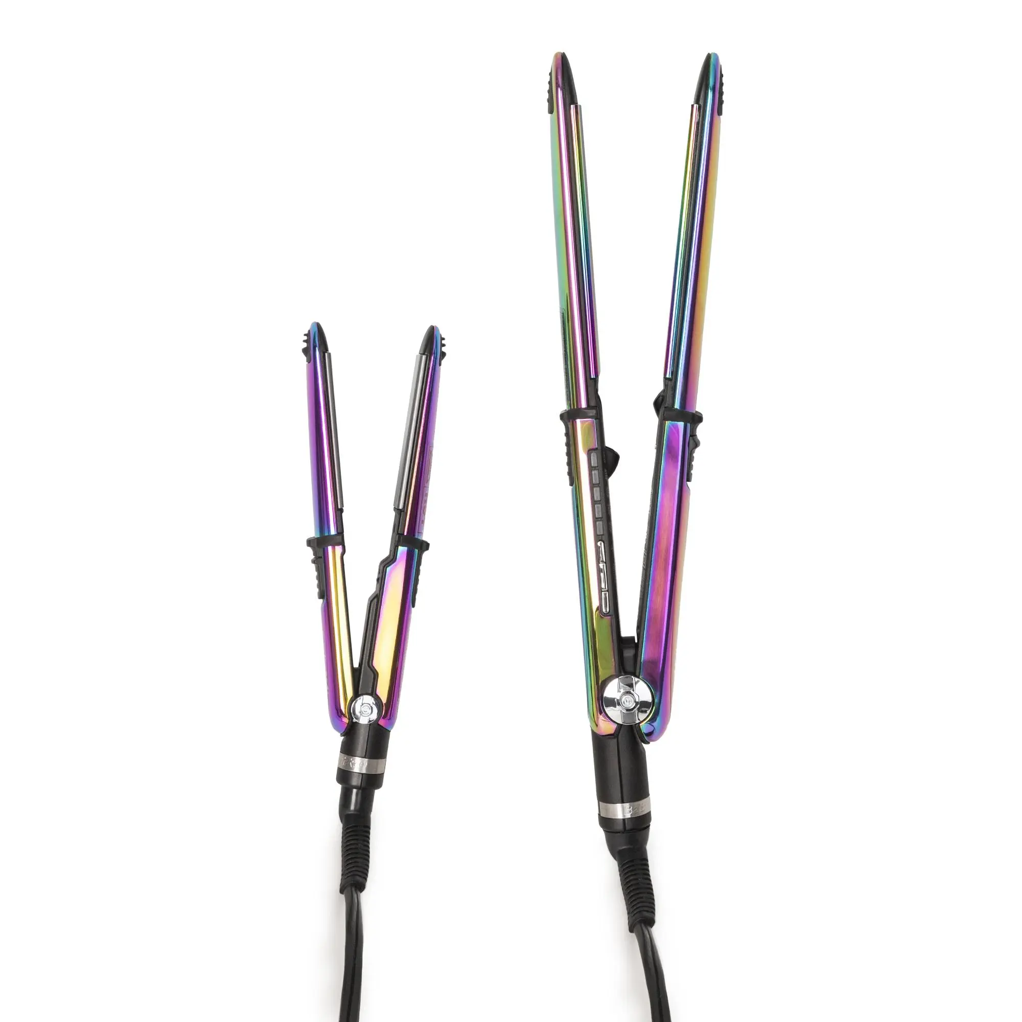 BaByliss Pro Nano Titanium Prima3100 & Prima2000 Hair Styling Tool Prepack BNTPK1RB (Iridescent) - Titanium Straightener for Advanced Home Users, Stainless Steel, 420°F & 465°F Settings, All Hair Types, Even Distribution, Heated Outer Housing, Even Heat D