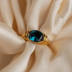 London Blue Signet Ring by Caitlyn Minimalist