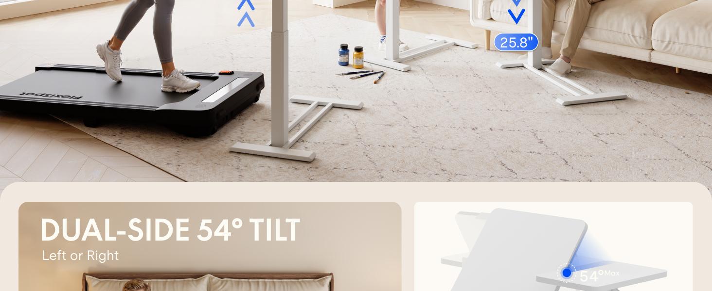 【SummerVibes】FLEXISPOT H7 Flex Height Adjustable C-Shaped End Table with Split Tilting Top, Mobile Side Table for Sofa & Bedside, Space-Saving Slide Under Furniture, Rolling Laptop Desk for Small Spaces, WFH Essentials, Versatile Home Gift tiktokshopsprin