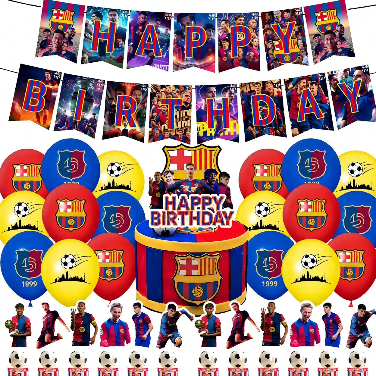 Barcelona birthday scene decoration supplies, holiday party decoration supplies, balloon set Barcelona birthday scene decoration supplies, holiday party decoration supplies, balloon set