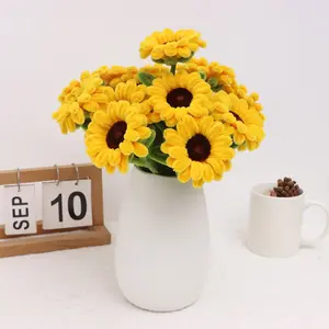 10Pcs Greatflower Plush-textured Artificial Sunflower Bouquet