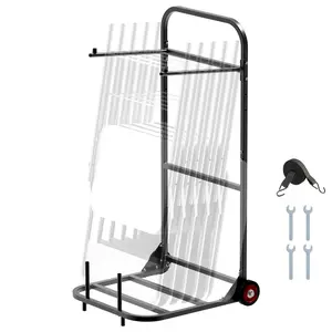 10-Chair Folding Chair Rack Cart – 100 LBS Push-Style Chair Dolly