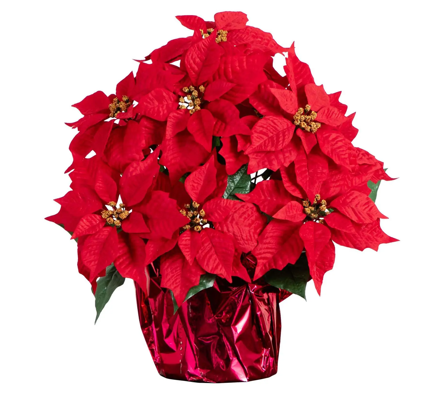 Nearly Natural 19" Lush Poinsettia Arrangement