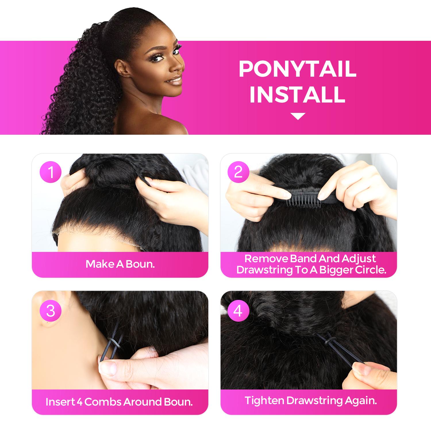 Vshow Water Curly 3 In 1 Half Wigs Glueless Human Hair Wigs With Drawstring Burmese Curly Pull and Go Wigs 250% Density Flip Over Glueless Half Wig Beginner Friendly Spiral Curly End Wigs