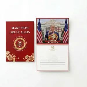 Make Mom Great Again - Trump Mother's Day Card - Hilarious Presidential Photo Greeting Card for Mom, Wife, Grandma - Premium 5x7 Red Card with Envelope