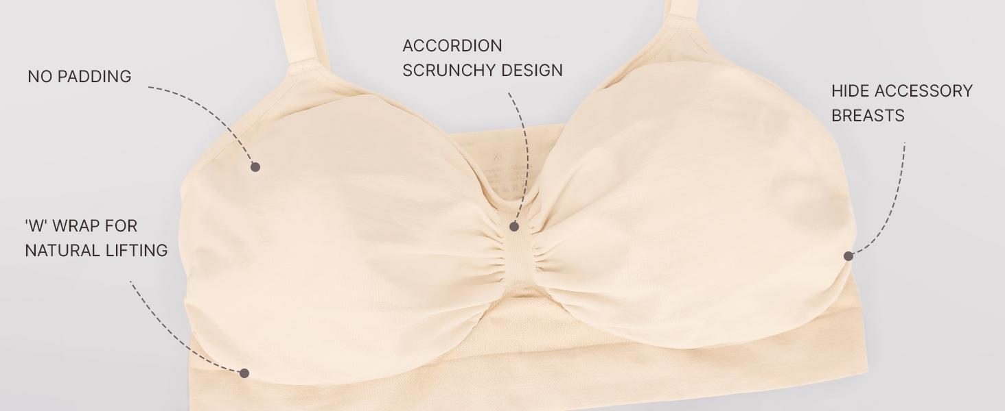 FeelinGirl Women's Wireless Bra Comfort Bralettes No Underwire Unlined Cami Bra Seamless Tshirt Bras Sports Bra Bralette Basic Comfortable Fit Womenswear Everyday Up to 44DD Springtok SpringStatements