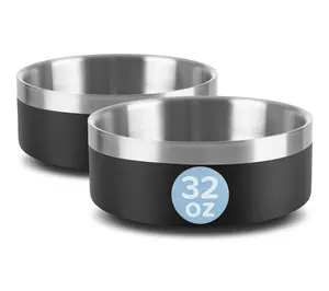 Petmaker  32oz Double Wall Insulated Stainless Steel Pet Bowls