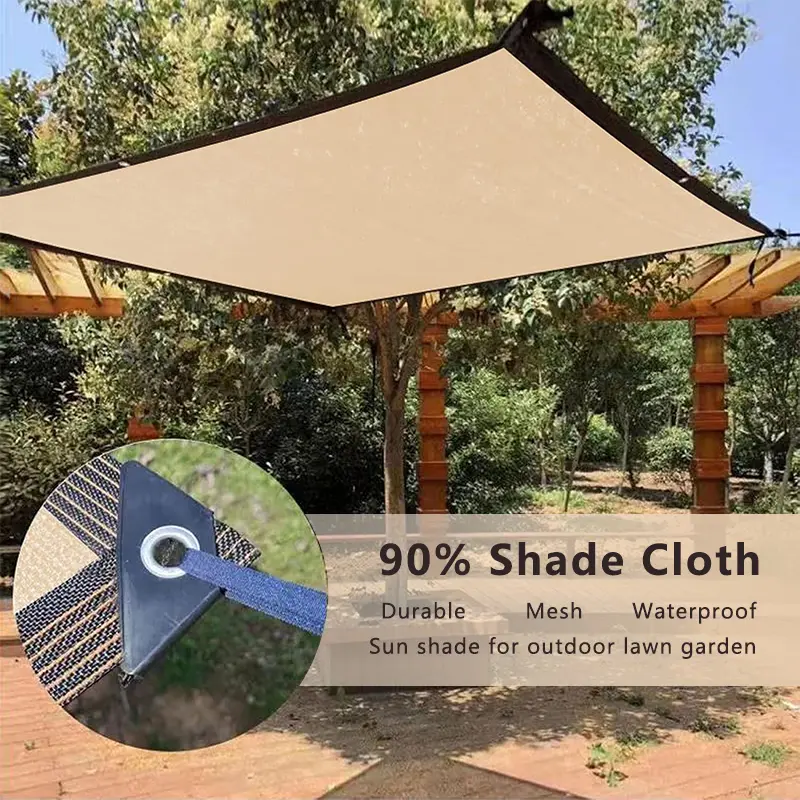 【FaddishDeal】90% Shading Durable Polyethylene Mesh Tarp Patio Sun Shade, 2x3m Taped Edge Sun Protection Canopy for Garage, Terrace, Lawn Pavilion