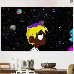 Hiphop Rapper Lil Uzi Album Cover Poster Tapestry Flag 3x5 Feet Canvas Wall Art Living Room Poster Tapestry Decor Decorative Light