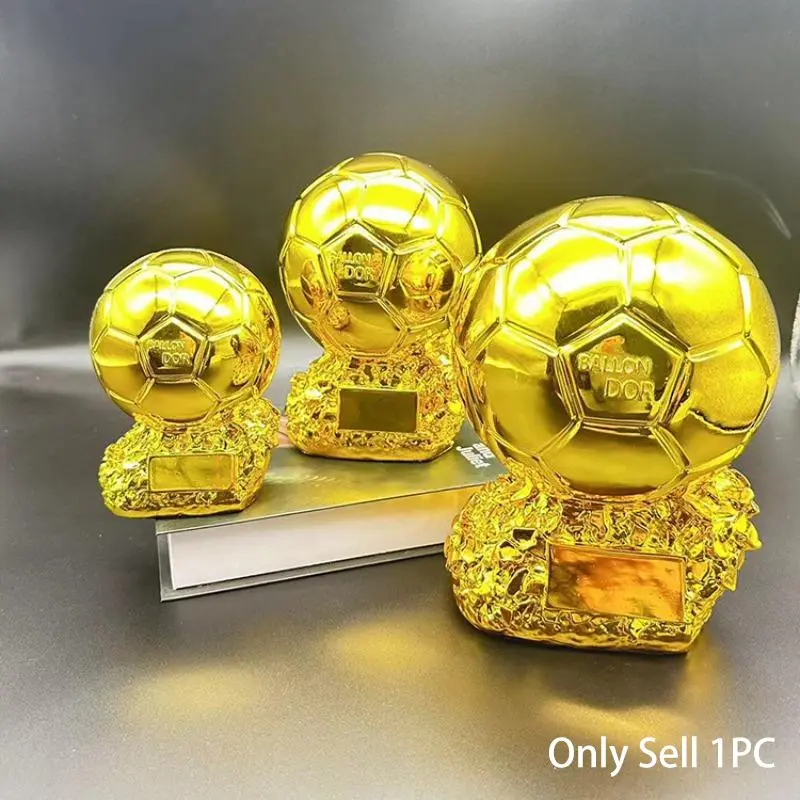 1 Pc Ballon d'Or Trophy Replica, World Football Player Award Model, Best Player Collectible for Fans, MVP Soccer Trophy