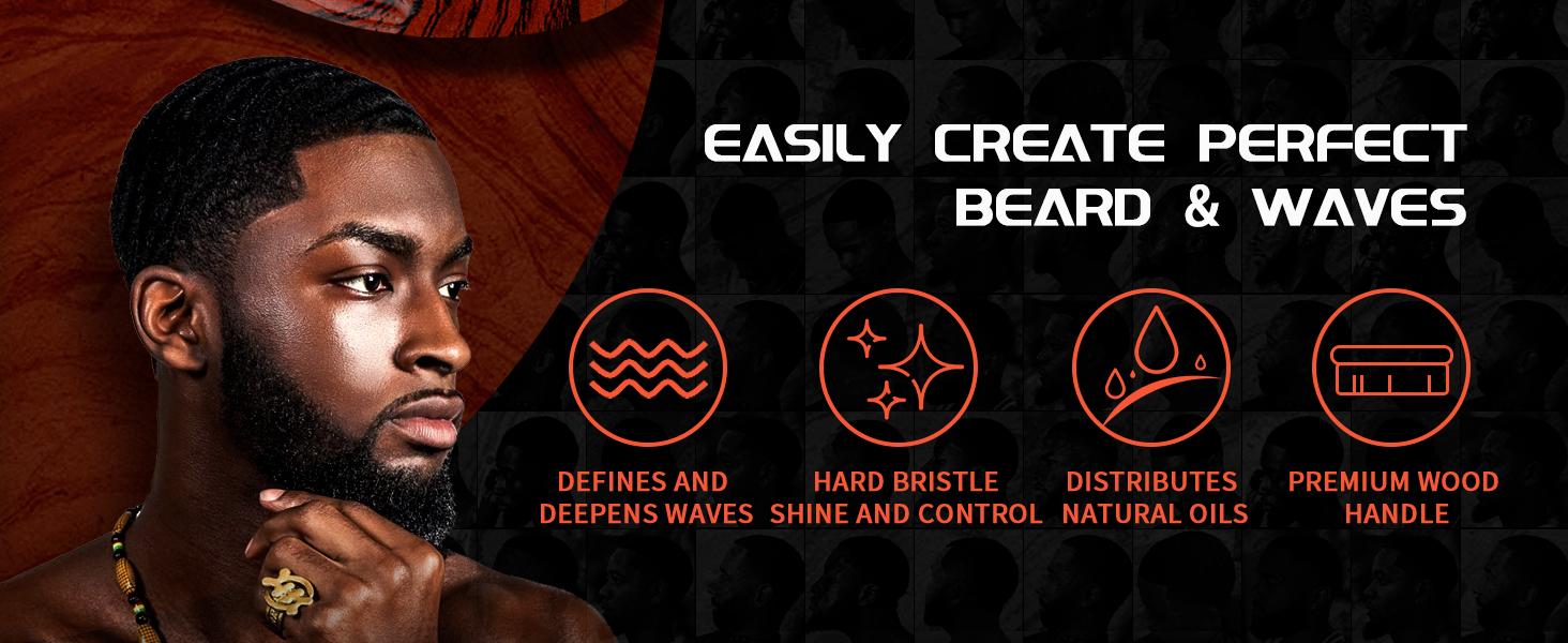 Wave Pomade Wave Styler Brush Great for Wolfing, Boar Bristle Beard & Wave Brush for Barbers & Daily Use Blacks Detangling Hairbrush Wood Comb