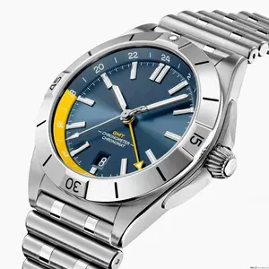 Mens Automatic Mechanical GMT Watch 904L Stainless Steel case Green Blue Black Chronomat