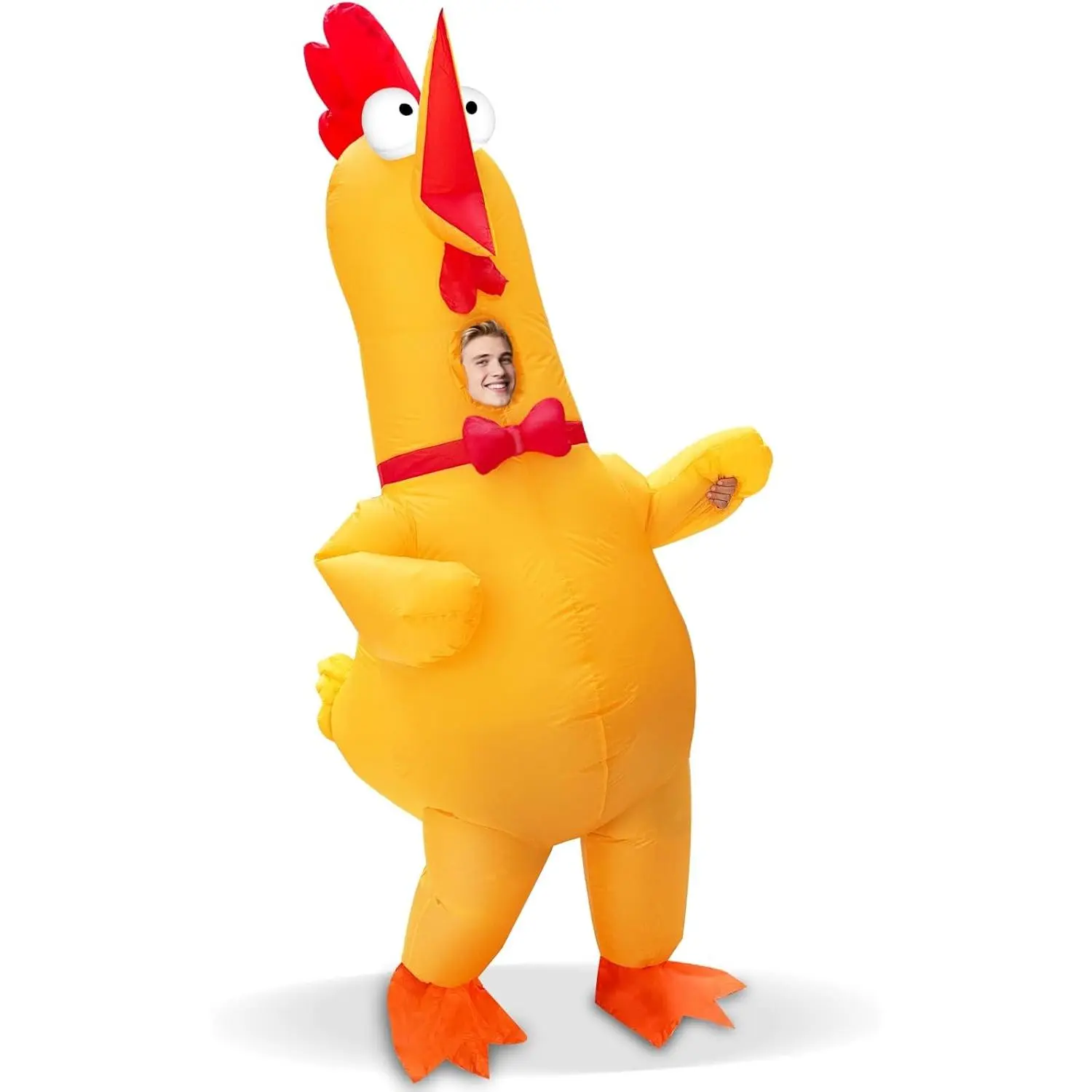 Menswear Halloween Inflatable Screaming Chicken Full-Body Blow-Up Costume for Adults, Funny Dress-Up for Themed Cosplay Parties