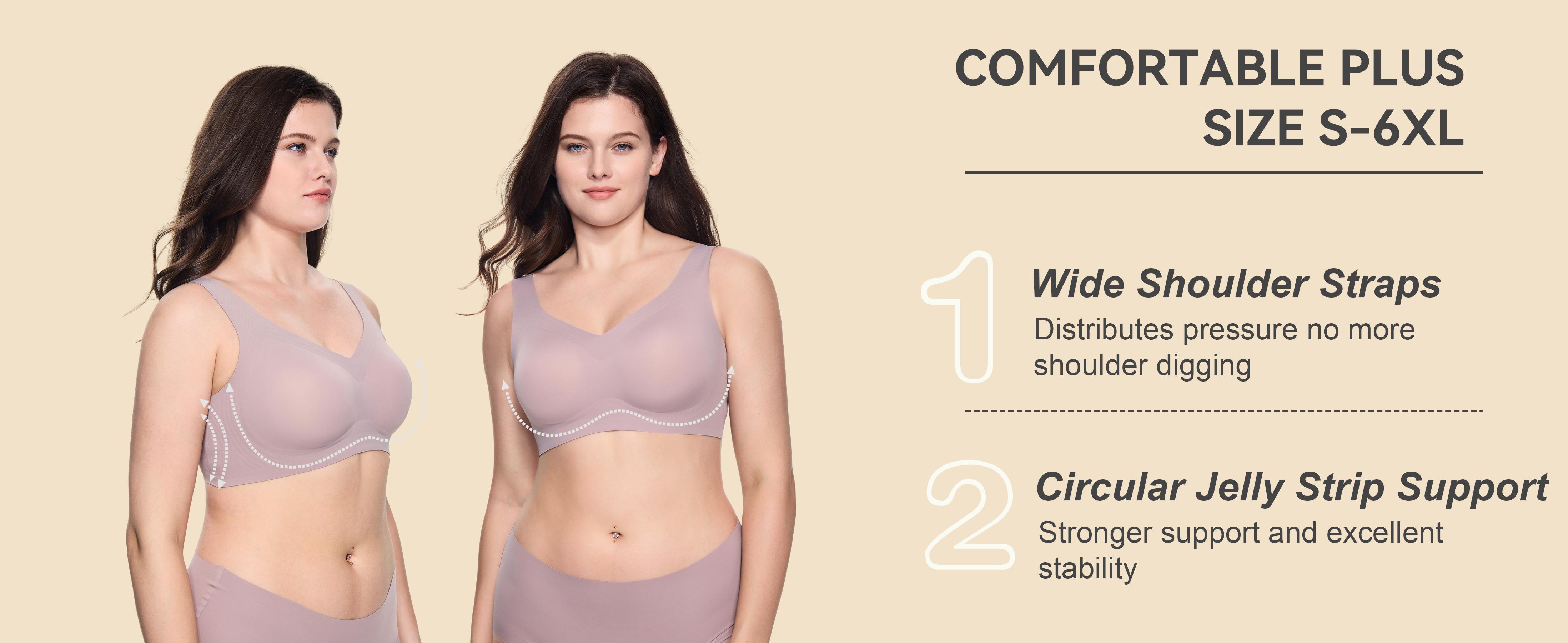Soft Intention Women's Seamless Wireless Bra Full Coverage Push Up No Underwire Tshirt Comfortable Everyday Plus Size Friendly Jelly Soft Intention Women's Seamless Wireless Bra Full Coverage Push Up No Underwire Tshirt Comfortable Everyday Plus Size Friendly Jelly
