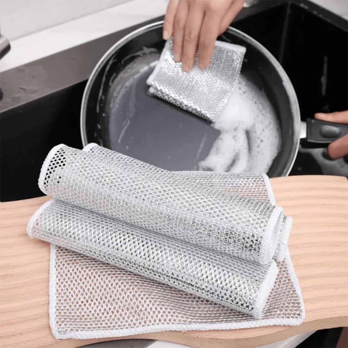 【FaddishDeal】10PCS Non-scratch wire reel cloth, mesh wire cloth Reusable non-scratch cleaning cloth, multi-purpose wire reel cloth.