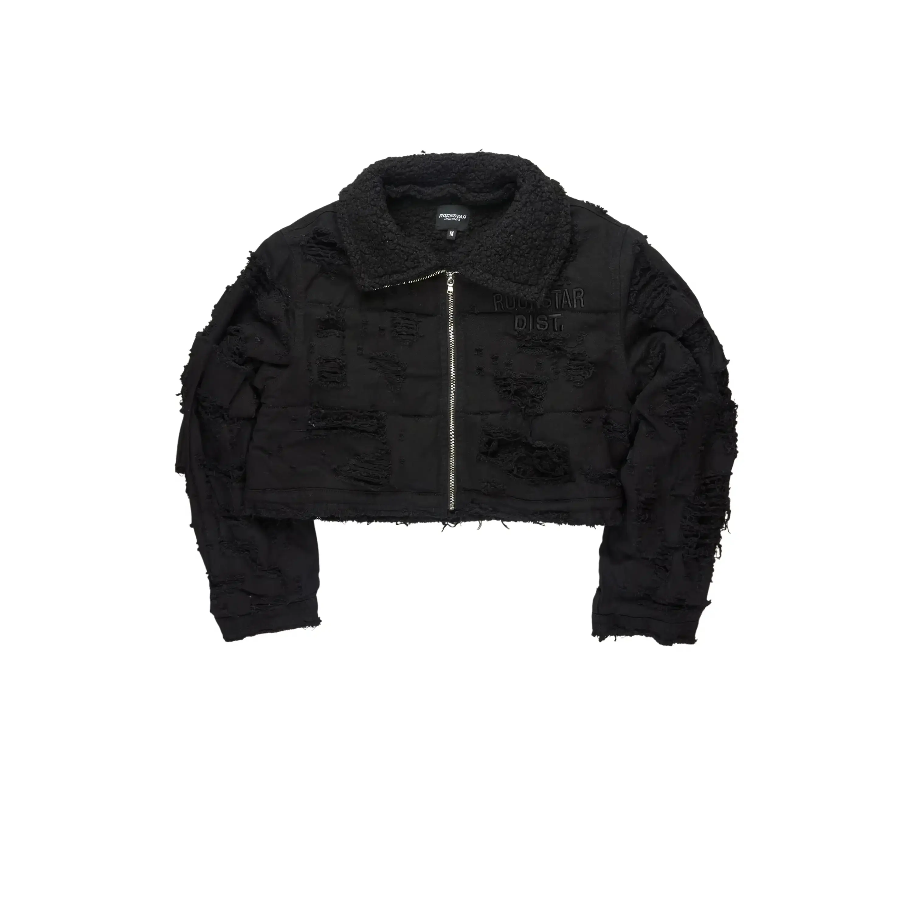 Fara Black/Black Denim Sherpa Puffer Jacket