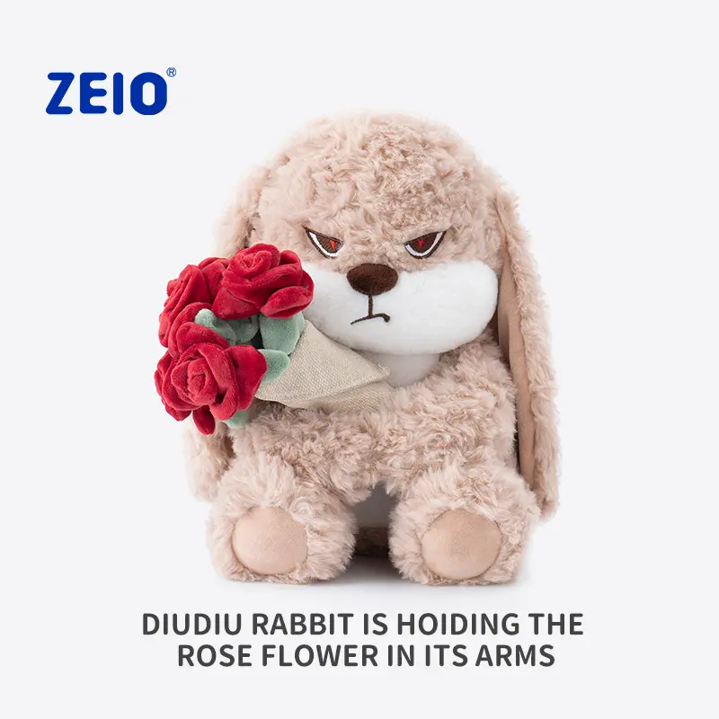 【ZEIO TOYS】RoseDiuDiu  plush toy rabbit doll cute rabbit baby doll  boys and girls birthday gift, holiday gift, gift for giving Cool Drop