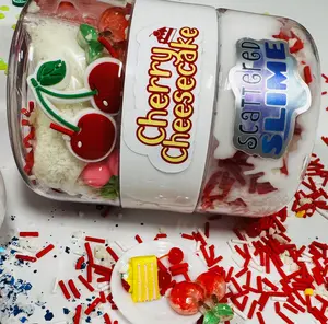 Cherry Cheesecake Slime Kit - Bakery Slime Collection with Butter Slime Clay Confetti & cake Charms