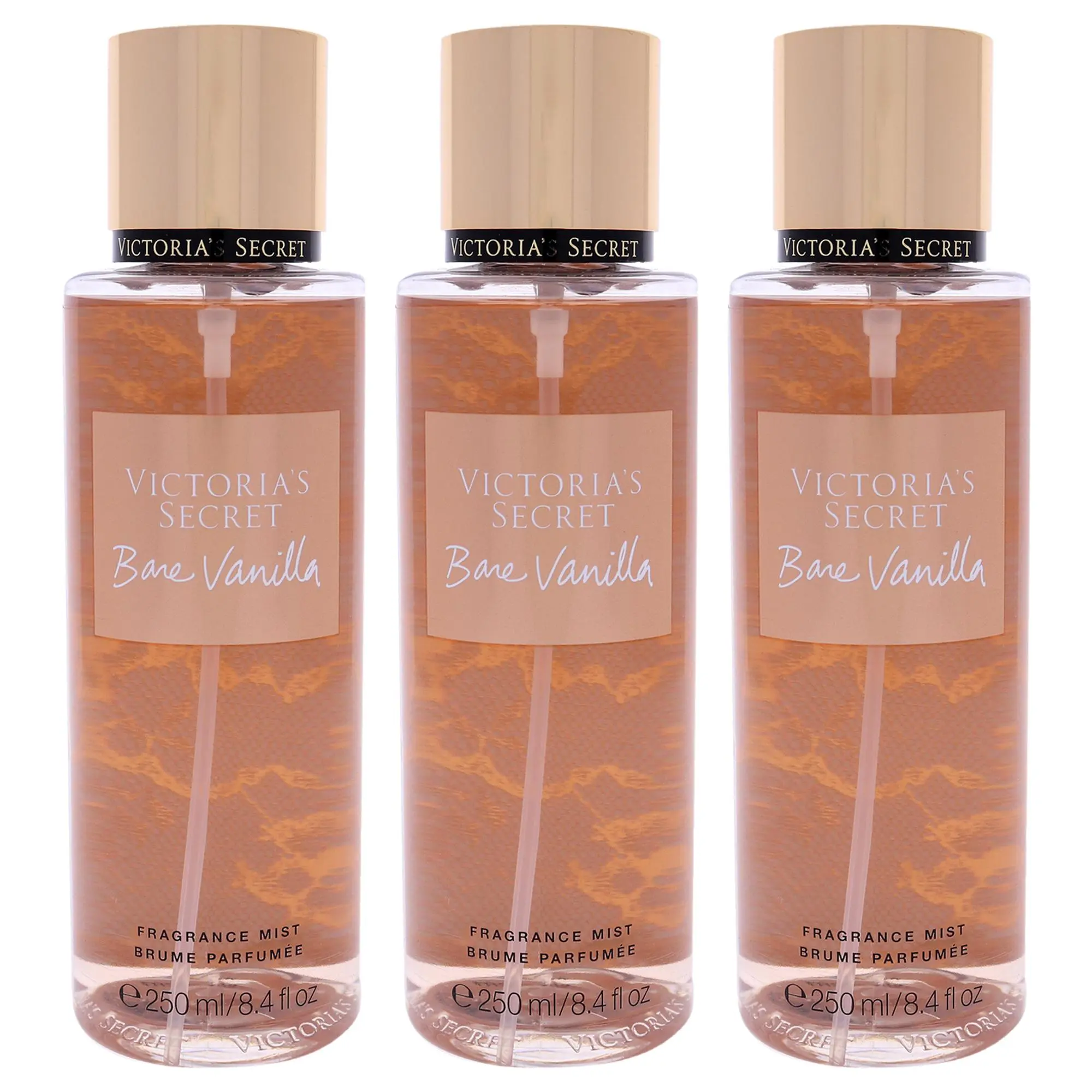 Bare Vanilla by Victorias Secret for Women - 8.4 oz Fragrance Mist - Pack of 3