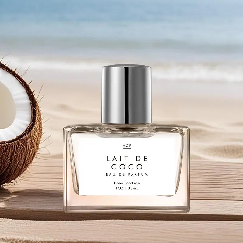Coconut Milk Perfume 30ML + Vanilla Coconut Roll-On Oil 10ML, Sweet Dreams Aroma, Coconut Fragrance, Highly Scented, Captivating Scent, Cosmetic Scent, Aromatic Chic Gourmand, Recyclable Liquid Perfume Set, Single Item Packaging, Tropical Fragrance