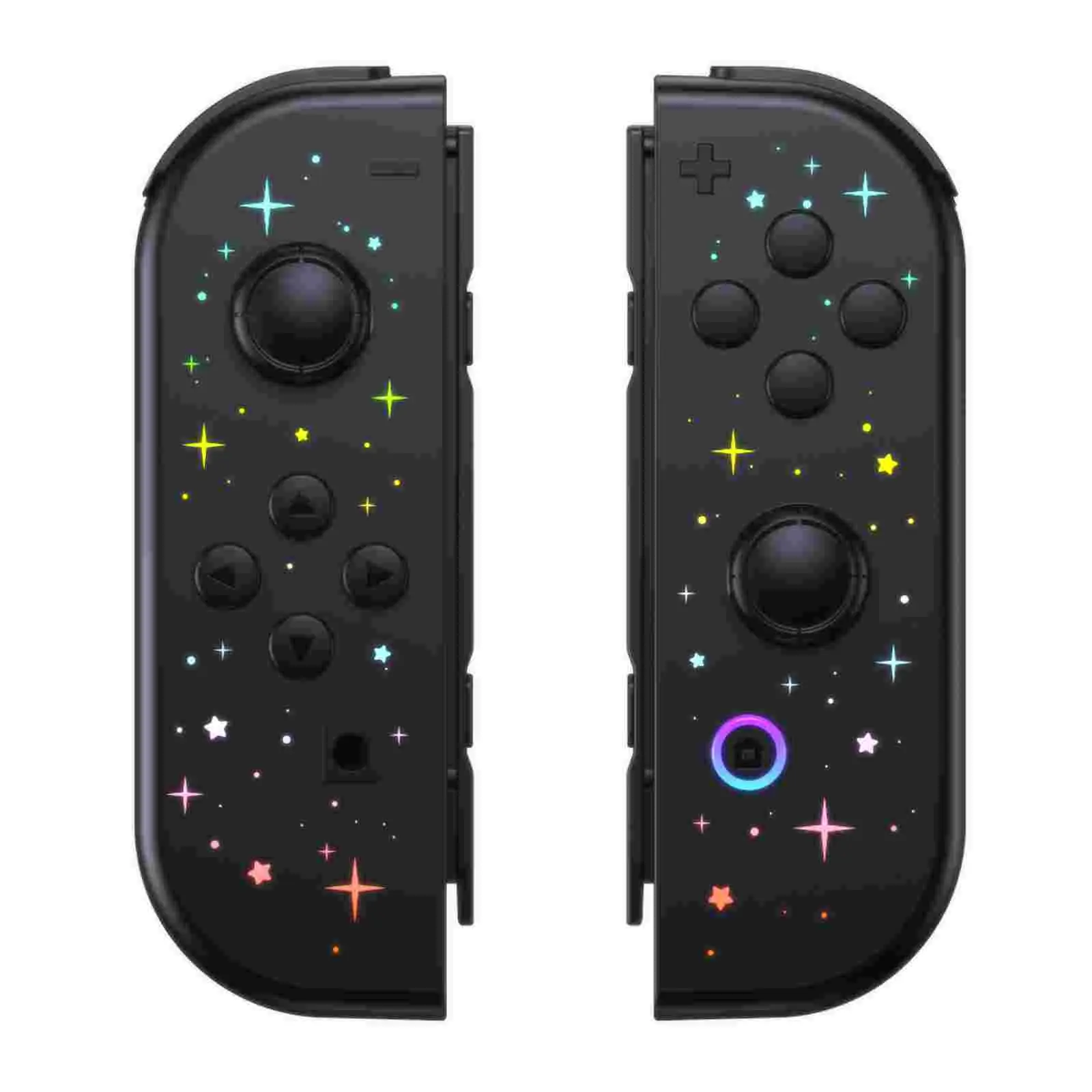Garyki Wireless Gaming Controller Replacement - STAR (Black) for Switch/Lite/OLED, Upgraded Dual Controllers with Dual Vibration, Motion Control, Analog Buttons, Batteries, Console Accessories