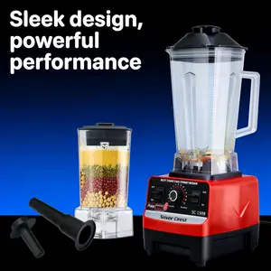 Professional desktop mixer 1500W high-speed power mixer with copper motor, 2L Bisphenol A free can, variable speed and pulse, used for smoothies, frozen drinks, hot soup smoothies - red