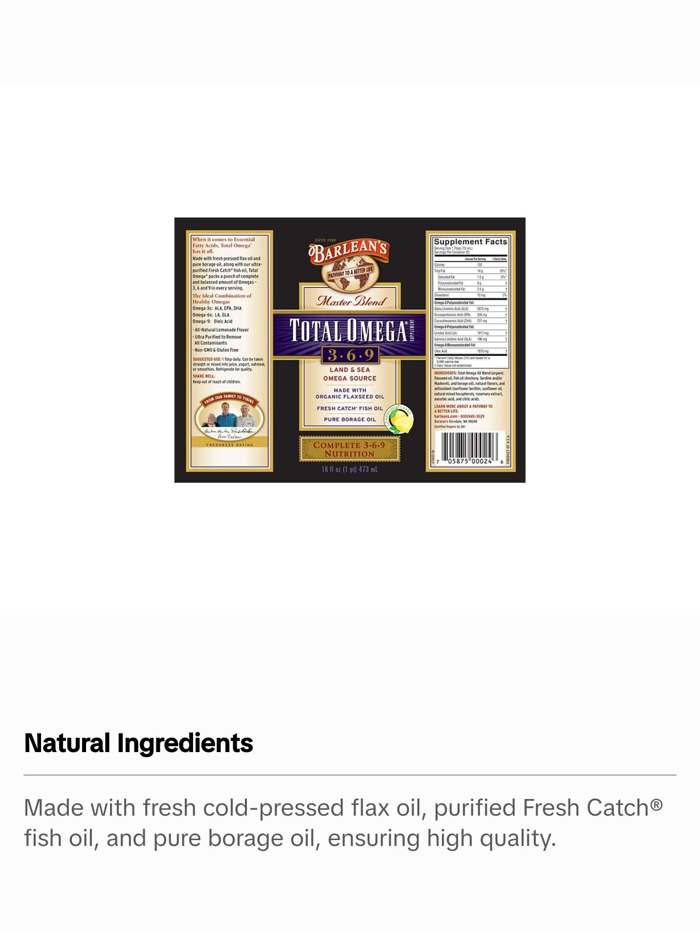 Total Omega® 3-6-9 Lemonade Flavor Supplement Fitness Healthcare Dietary Total Omega® 3-6-9 Lemonade Flavor Supplement Fitness Healthcare Dietary