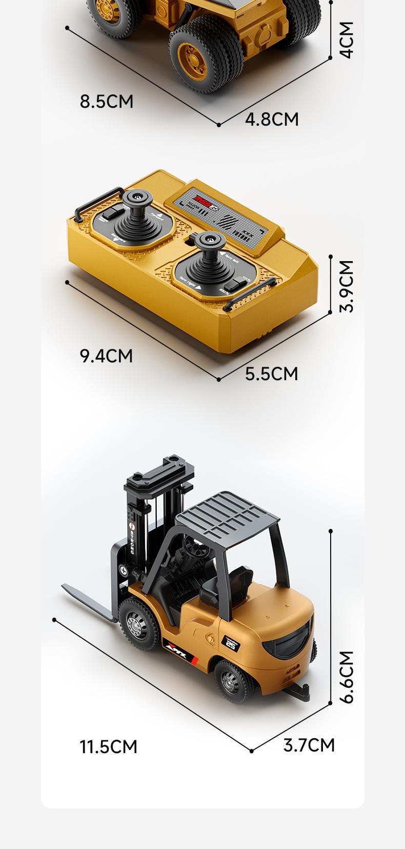 【Live Exclusive】BRRRRT 1/64 Mini Forklift Toy,Remote Control Excavator and Dump Truck Full Proportion Toy Set with Lights and Sounds for Adults Kids Boys and Girls RC Construction Vehicles