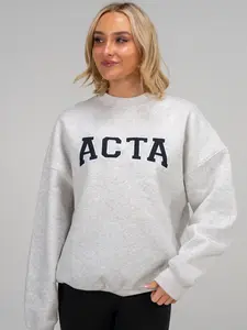 ACTA Fleece Crewneck Ultra-Soft Oversized Fleece Sweatshirt with Tapered Sleeves for Warm-Up, Cool-Down & Layering