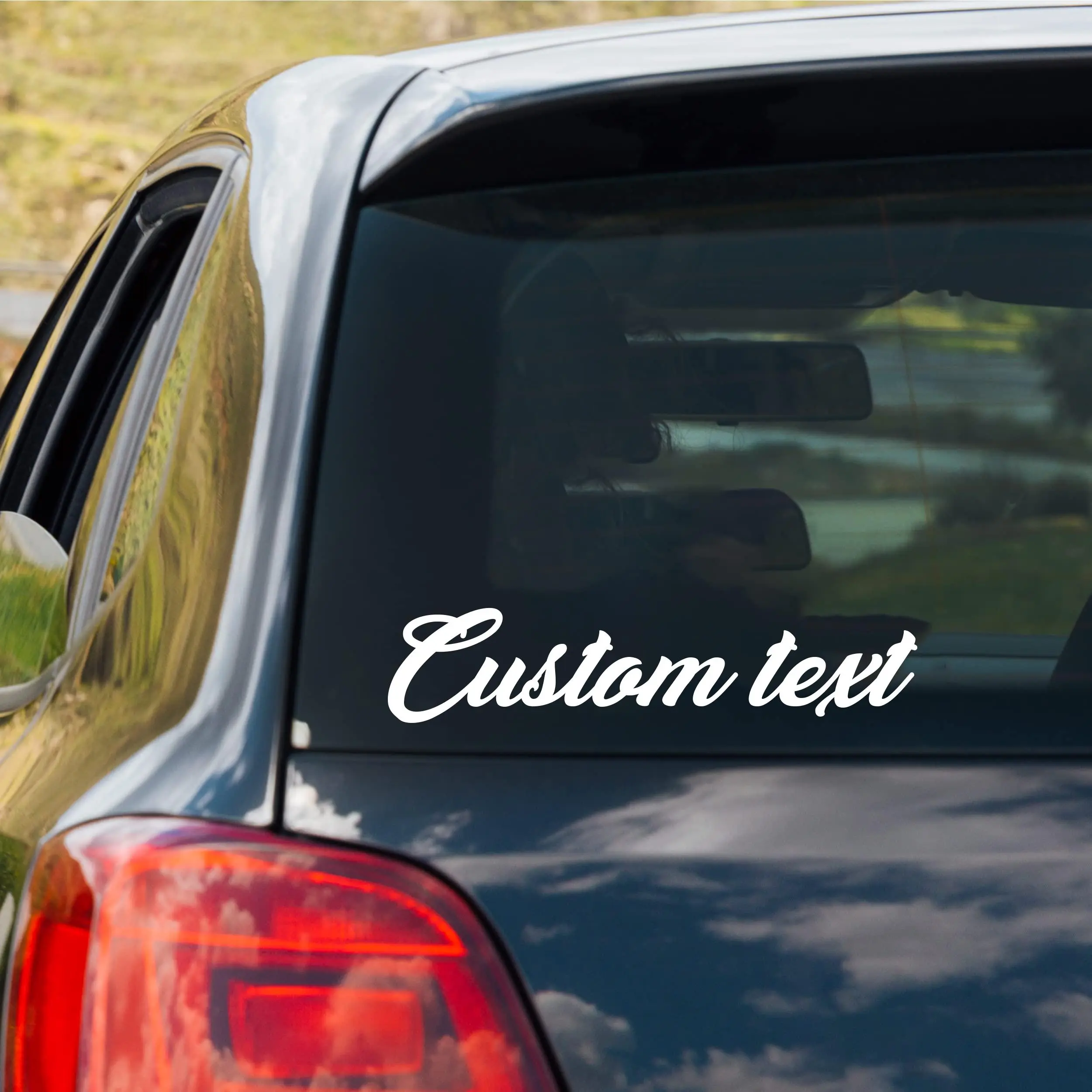 Custom Personality Text Name Car Sticker Windshield Bumper Motorcycle Bike Helmet Vinyl Signature Reflective Sticker