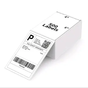 500 4x6 Fanfold Direct Thermal Shipping Labels High Performance Perforated Labels with Strong Adhesive for Envelopes Packages