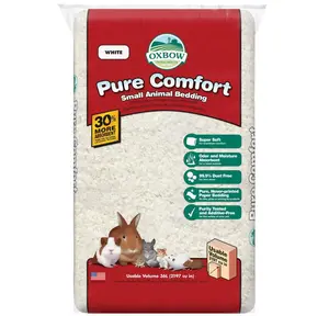 Oxbow Pure Comfort Small Animal Bedding, Odor & Moisture Absorbent Litter for Bunny Litter Box, Low Dust Bedding for Guinea Pig Cage, White Paper, 36 Liter Bag