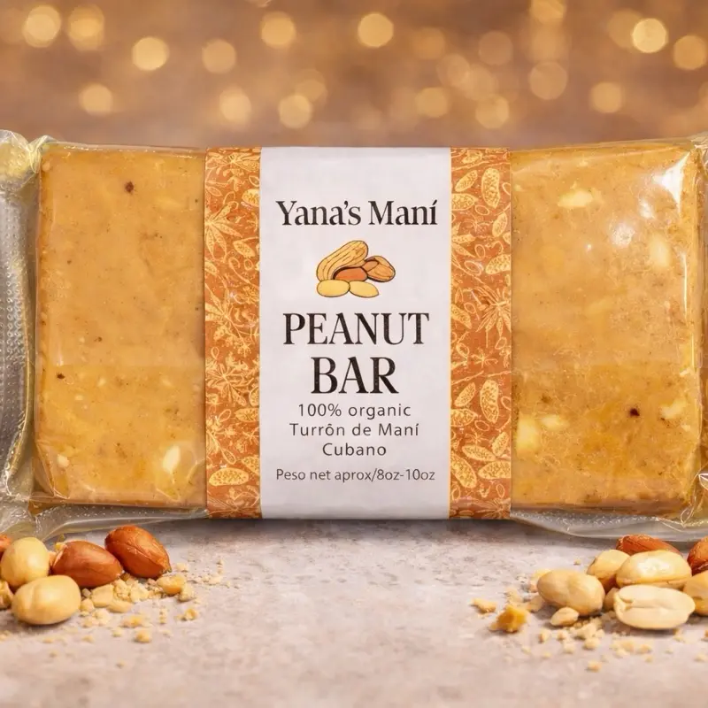 Yana’s Mani 1 each Fresh Snack Protein Low Sugar Peanut Bar - 100% Natural and Delicious Snack Option Flavor