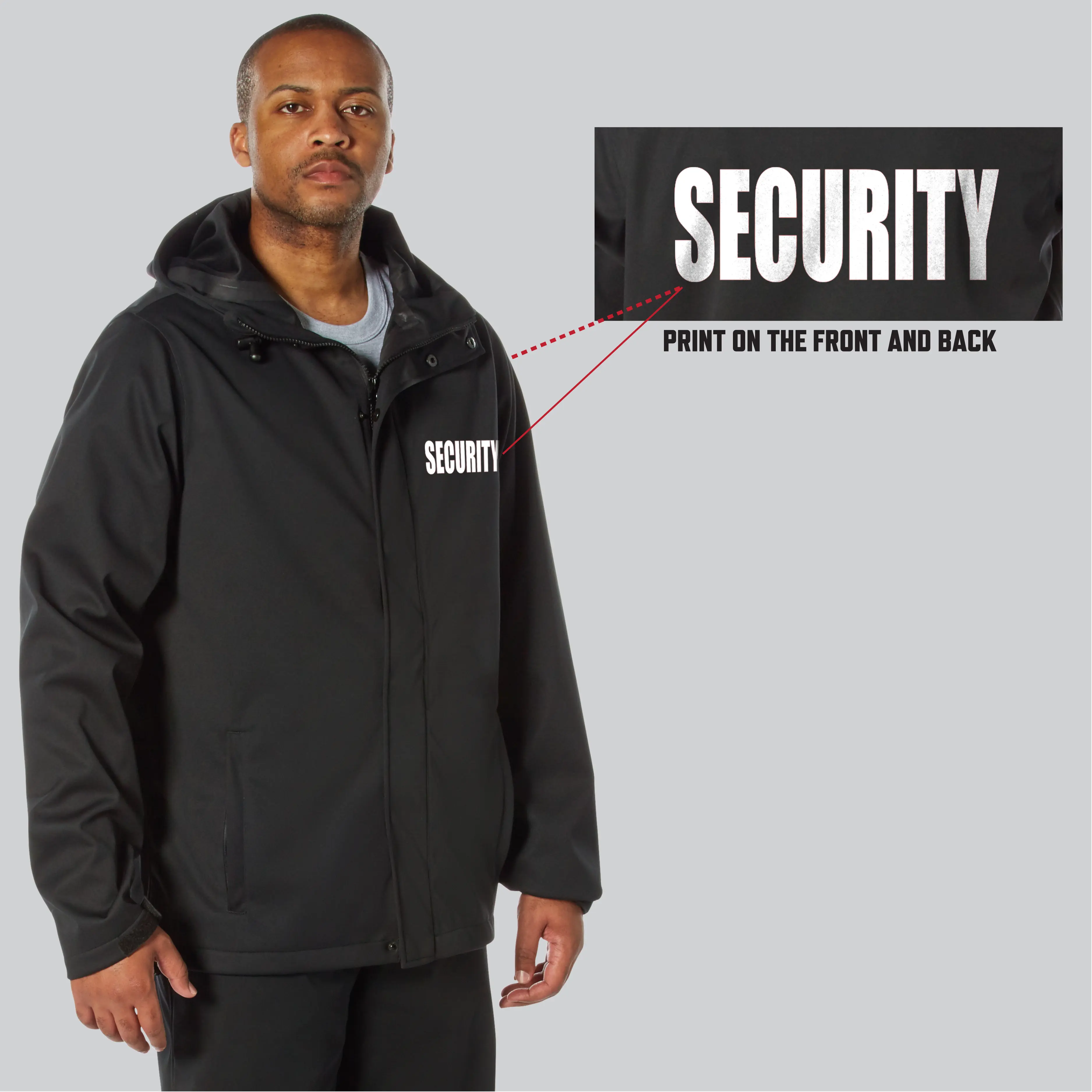 ROTHCO Men's Shadow Ops Security Uniform Jacket - Adult Athletic All-Seasons Menswear, Long-Sleeve Outdoor Zip-Up with Zipper, Waterproof Stretch Polyester Fabric, Big-Tall Loose-Fit Quiet Utility Top with Pockets, Hook-and-Loop Cuffs (Hand Wash)