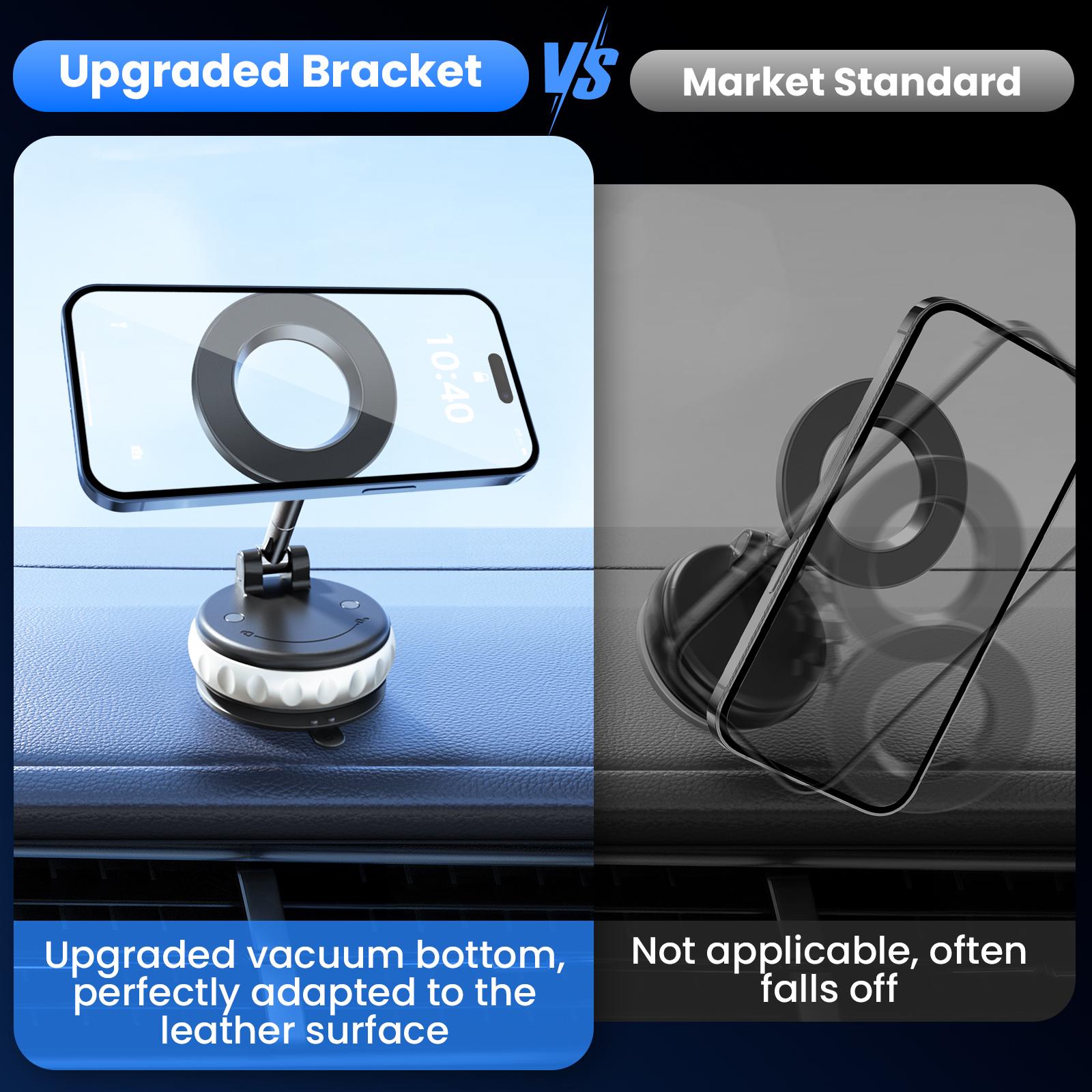 FUDUOO Car Phone Holder, With Magnetic&Vacuum Adsorption Function, Adjustable and Foldable, Suitable for Smooth and Flat Surfaces, Compatible with All Smartphones FUDUOO Car Phone Holder, With Magnetic&Vacuum Adsorption Function, Adjustable and Foldable, Suitable for Smooth and Flat Surfaces, Compatible with All Smartphones