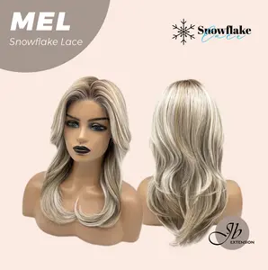 JBEXTENSION 20 Inches Ash Blonde Curly Pre-Cut Snowflake Lace Frontlace Glueless Wig MEL【PERMATEASE】【BENDY EAR TABS】