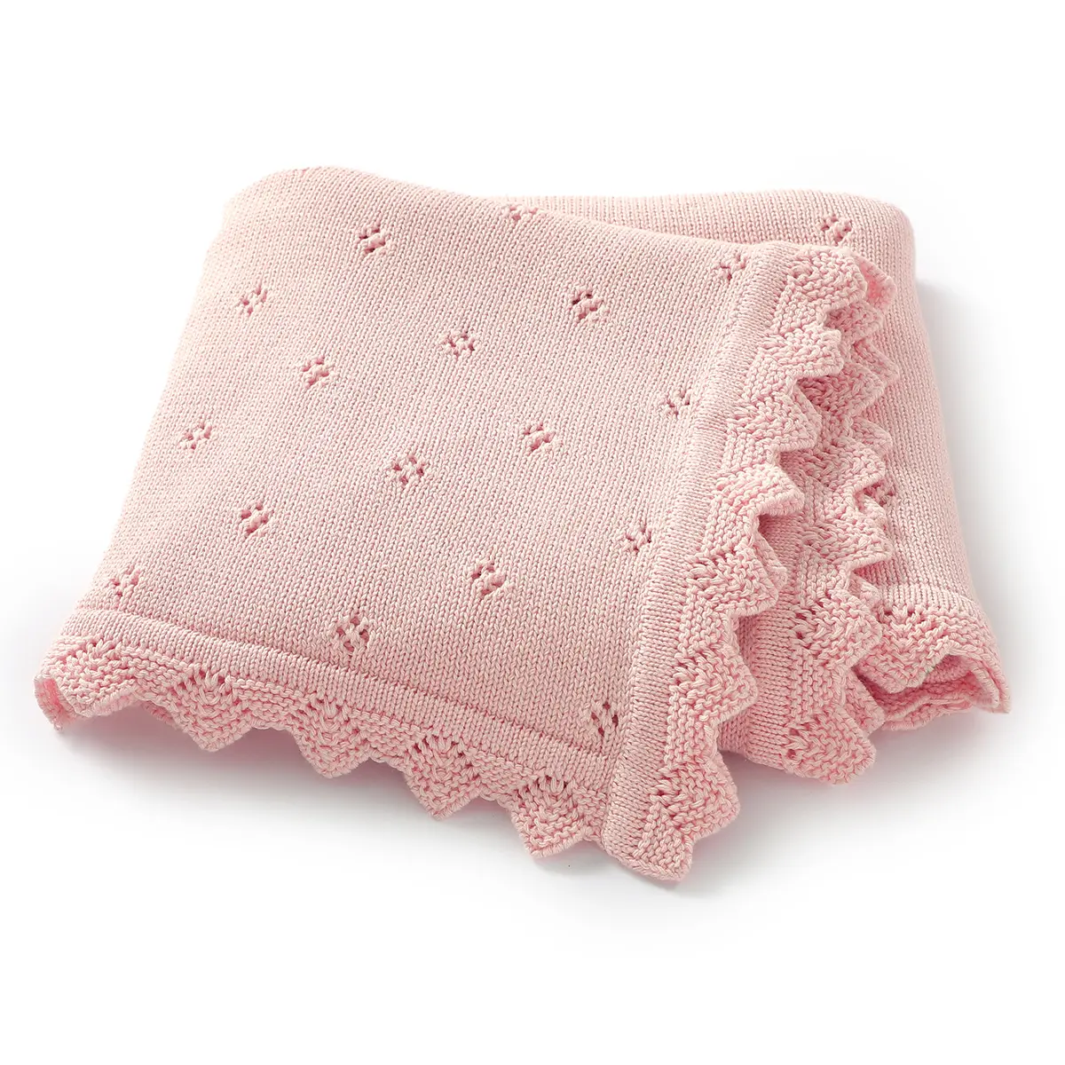 Baby Knitted Blanket Newborn Heart Print Swaddle Wrap Solid Color Crochet Soft Comfortable Lightweight Blanket for Summer Perfect Baby Gift for Holidays  baby announcement blanket baby nursery blanket muslin swaddle blanket soft thin baby blanket