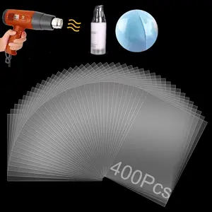 400Pcs Shrink Wrap Bags 4x6 Inches Clear PVC Heat Seal Bags Film for Soap Sleeve Packaging, Bath Bomb,Shoes,Jars,Gift,Tumbler for Homemade DIY Projects
