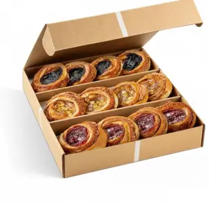 Fruit Danish Pastries | Holiday Corporate Food Gift box | 12 Individually Wrapped MINI ASSORTED Fruit Filled Cinnamon Buns