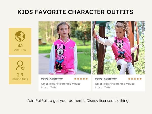Disney Mickey and Friends Toddler/Kids Girl Letter Print Colorblock Lightweight Bomber Jacket Pink Officially Licensed Kids' Baseball Jackets - Colorful