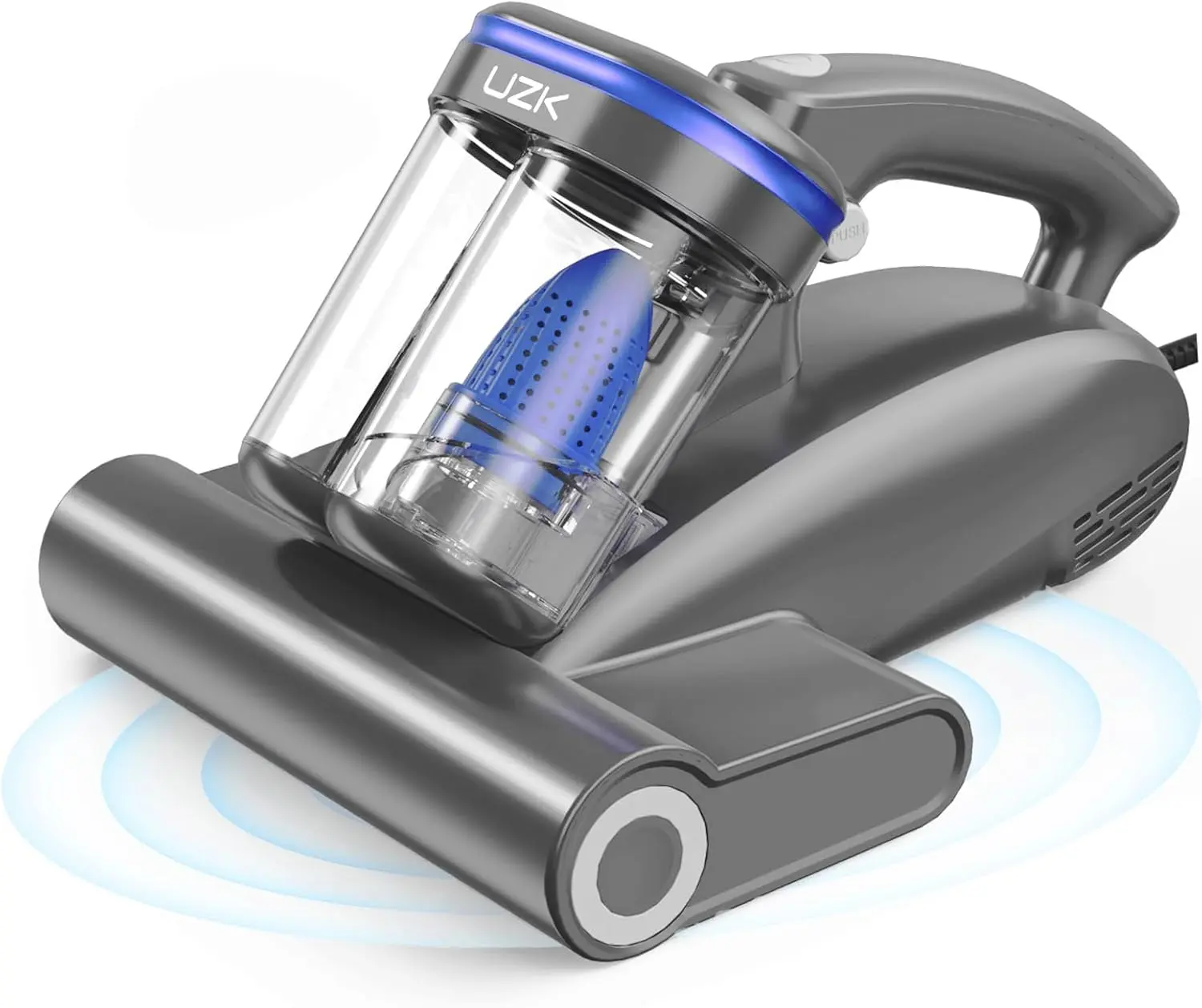 Bed Vacuum Cleaner Mattress Vacuum Cleaner,16Kpa Powerful Handheld Vacuums with UV-C Light & Double Dust Cup & High Heating & Ultrasonic & HEPA Filter for Bed Sofa(Corded,Blue)