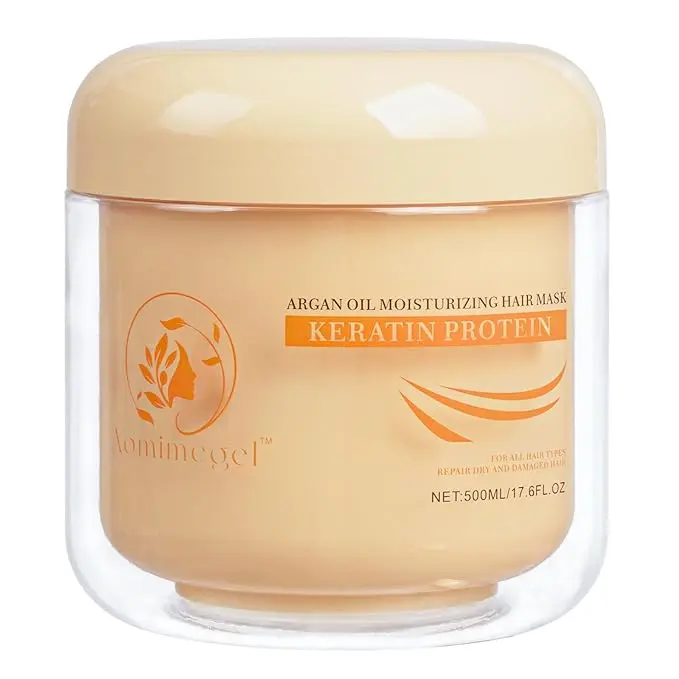 Aomimegel Treatment Deep Repair Conditioning Argan Oil Collagen Hair Mask Essence for Dry Damaged Hair All Hair Types 500ml Recovery Hair Mask Natural Haircare Formula,back to school