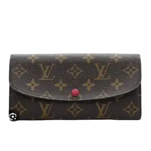 Pre-owned Louis Vuitton LV Monogram Red Bean Shape Long Wallet 19*2*10cm th260411120
