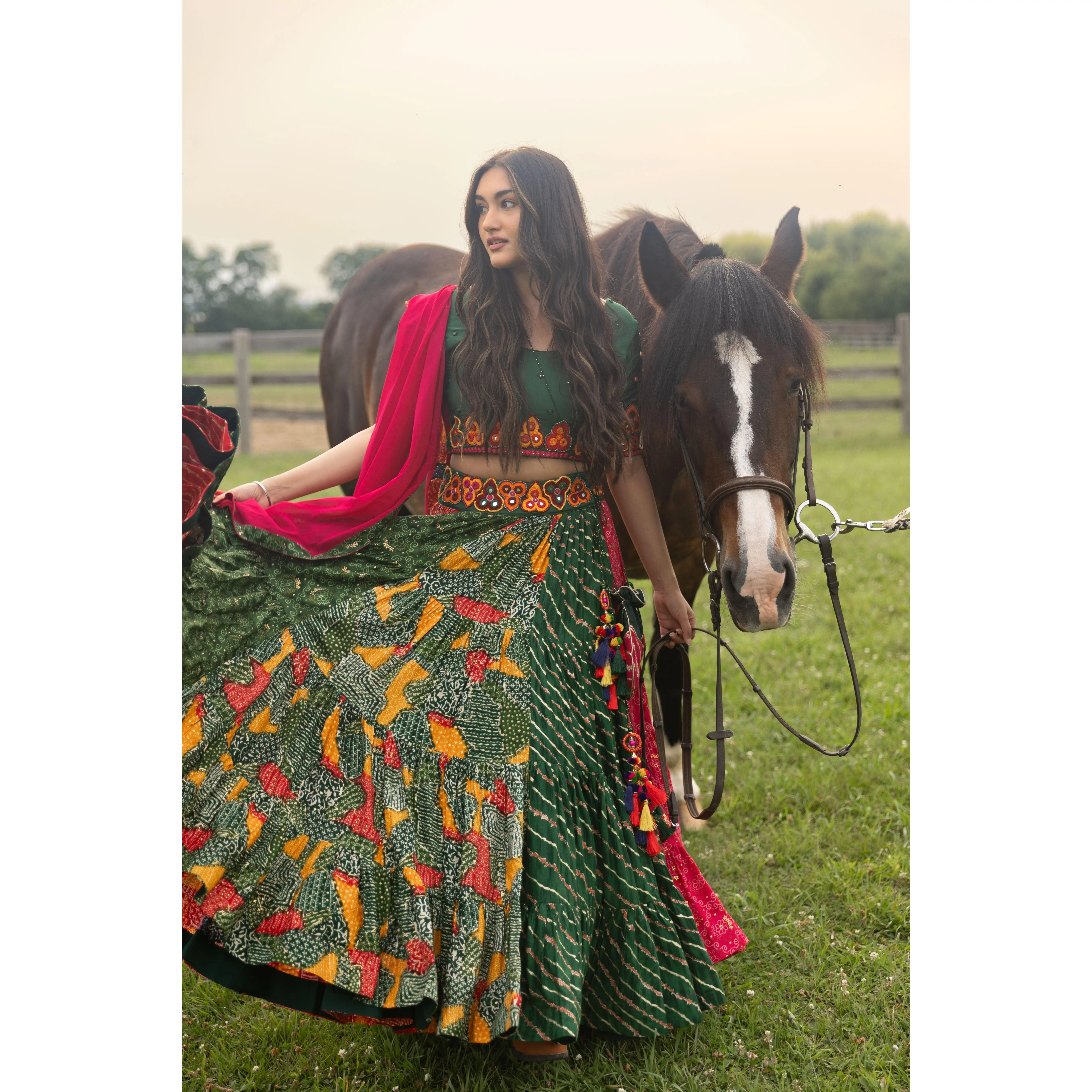 Multicolor Full Flare Chaniya Choli Set