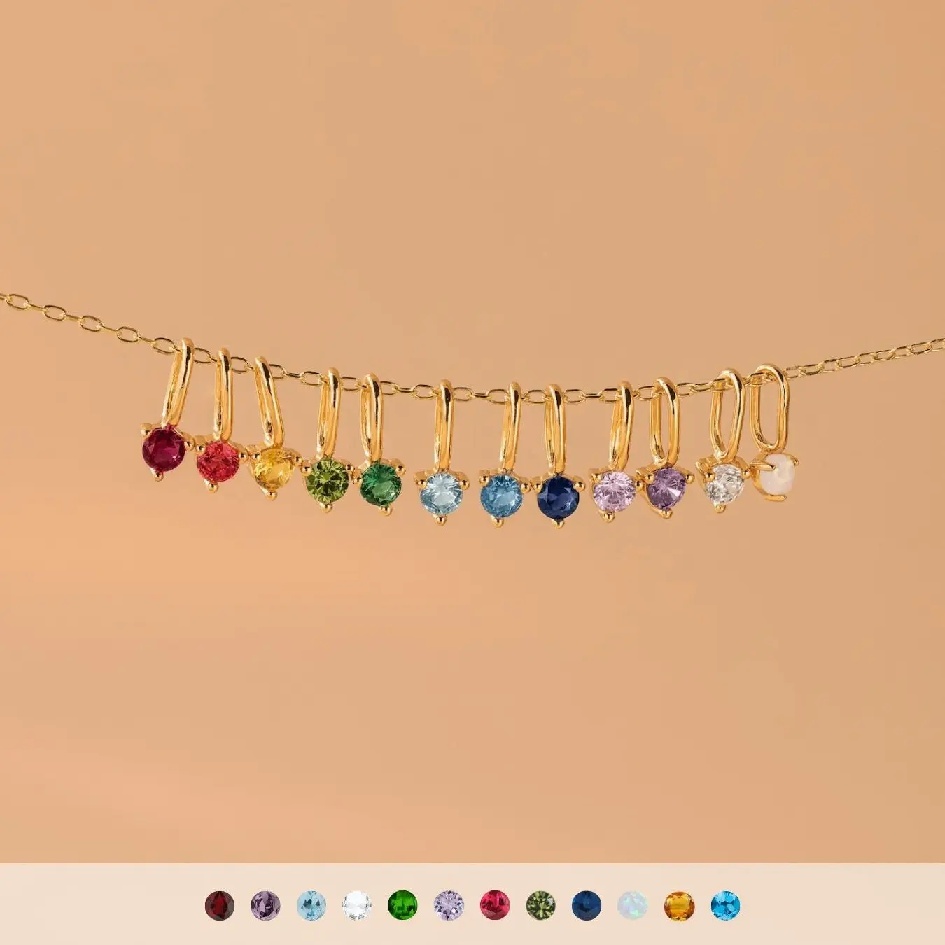 Dainty Birthstone Charm by Caitlyn Minimalist - Custom Gemstone Charm for Bracelet - Tiny Necklace Charms - Birthstone Jewelry - Birthday Gift for Her