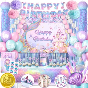RainMeadow Premium Mermaid Birthday Decorations for Girls – All-in-One Complete Little Mermaid Party Kit – Decoracion De Sirena Para Cumpleaños