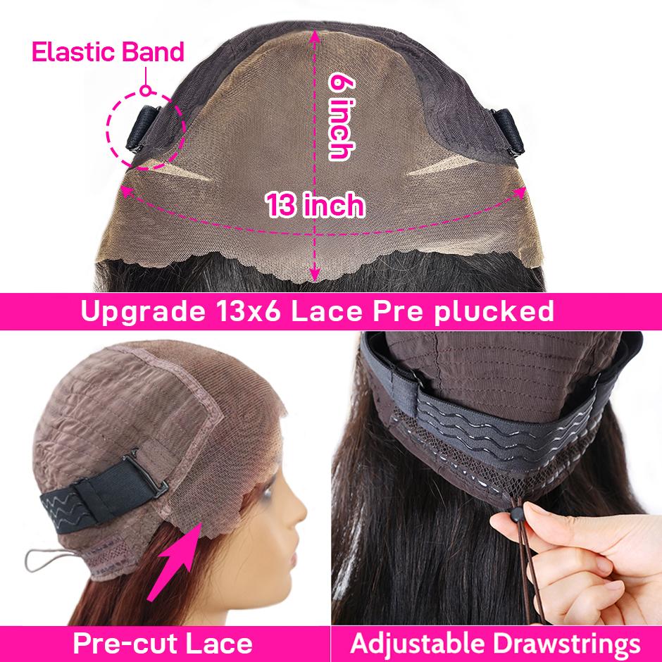 [NEW IN]Yawawe Hair 13x6 Upgrade Transparent Lace Frontal Wear go Glueless Wig with Drawstring Effortless Install Ear to Ear Straight Pre-Cut Pre-Plucked Human Hair for Women Beginnner Friendly